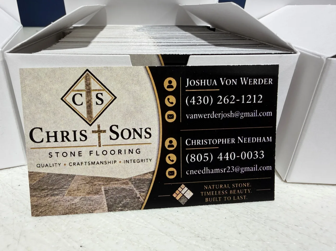 Business card printing example