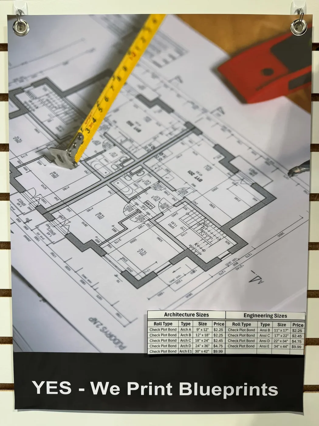 Blueprint printing example