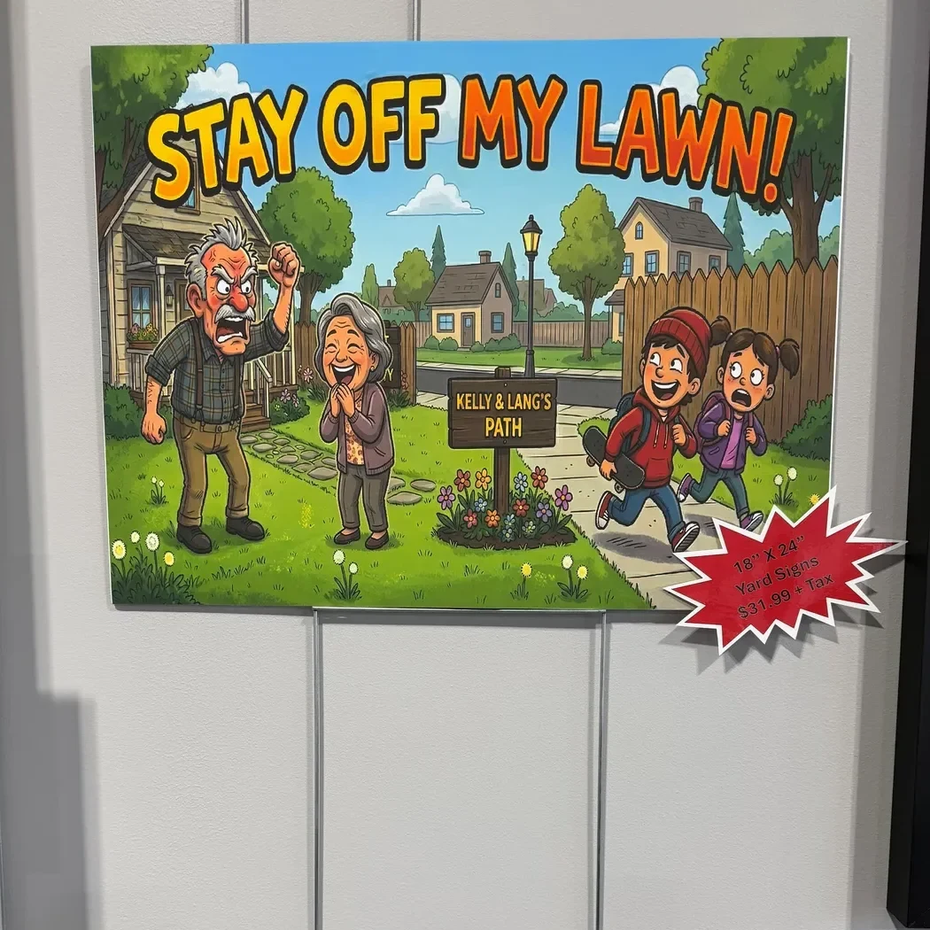 Custom yard sign example